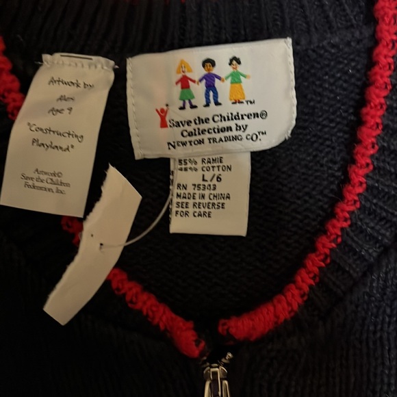 New Boys Navy Zip up Cardigan Sweater - Picture 2 of 4